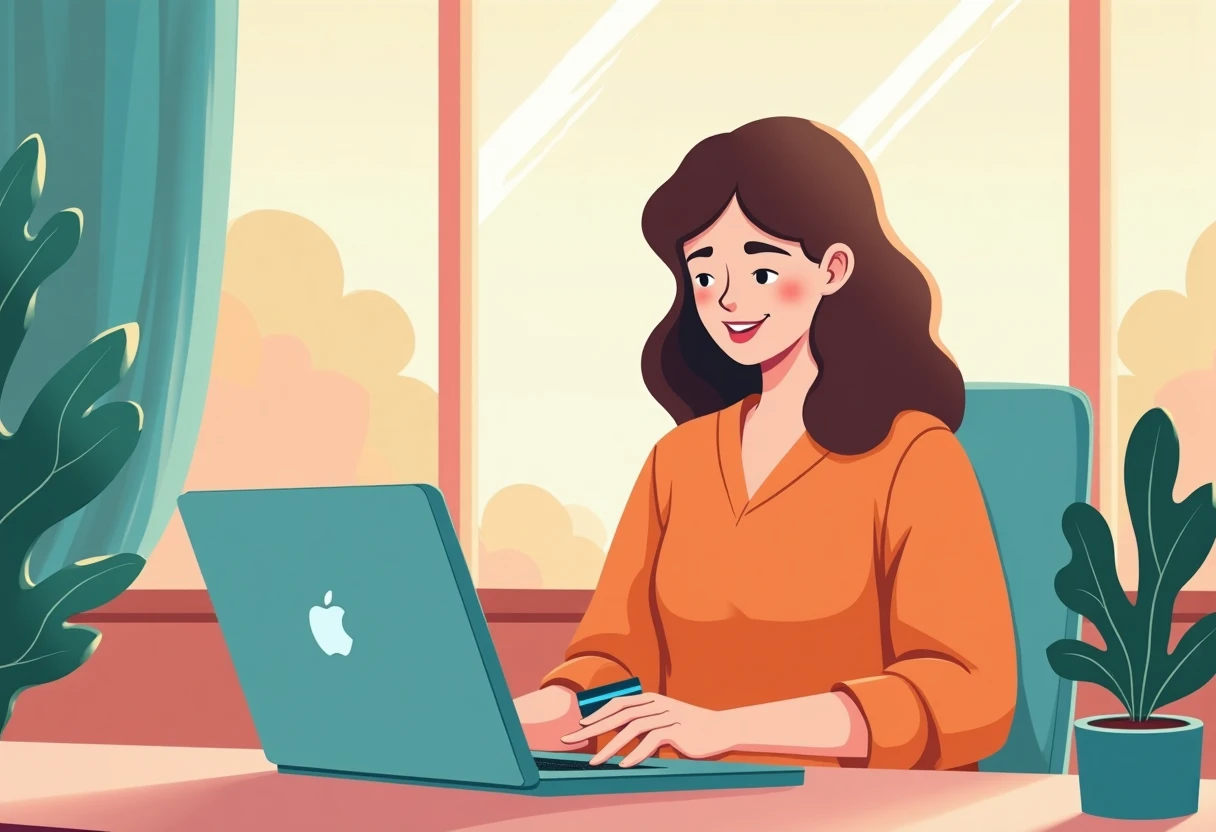 Freelancer revisando opciones de tarjetas de crédito